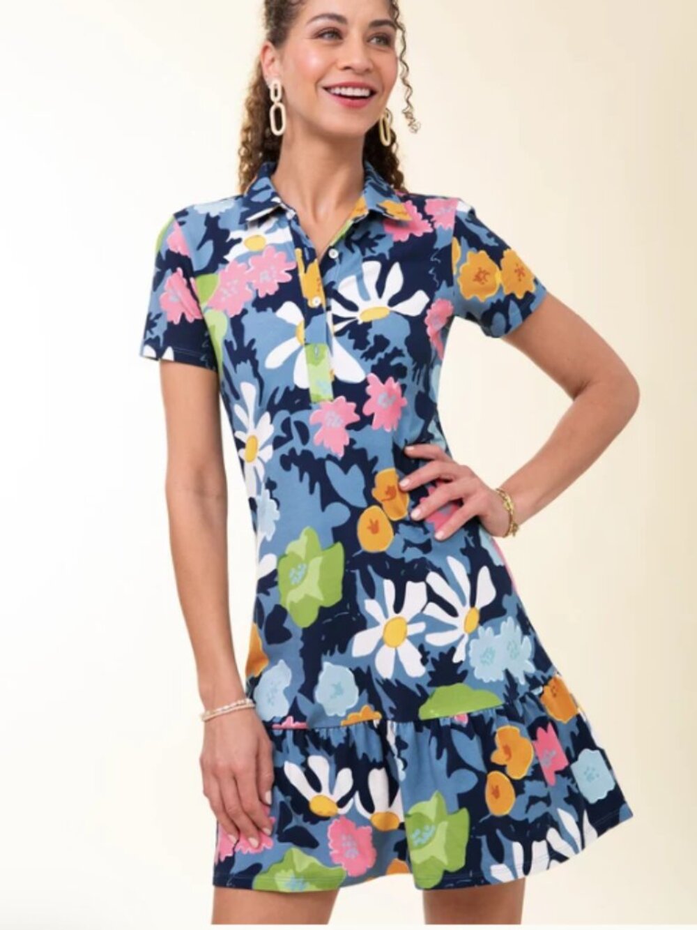 Spartina 449 Joelle Polo Dress Strathy Hall Abstract Floral